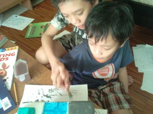 older brother giving instructions